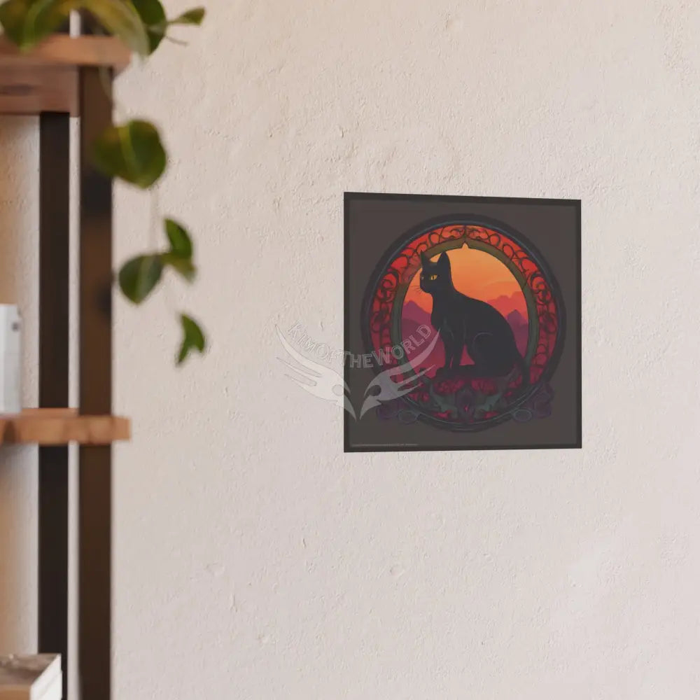 Cat Logo Art Nouveau Poster — Satin & Archival Matte Prints Poster