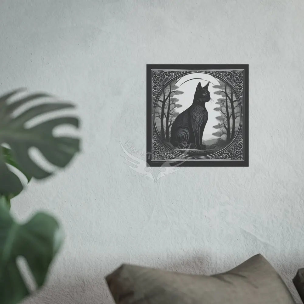 Cat Logo Art Nouveau Poster — Satin & Archival Matte Prints Poster