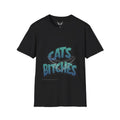 ’Cats Bitches’ Cat Lady Kitty Parent Tee - Softstyle T-Shirt Black / XS T-Shirt