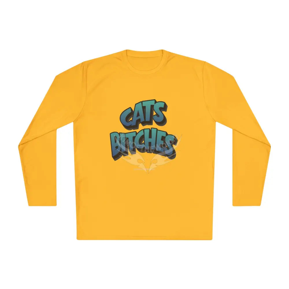 ’Cats Bitches’ - Long Sleeve Tee Cat Lovers Gift Merch - Cat Lady CatDad Gold / XS Long-sleeve
