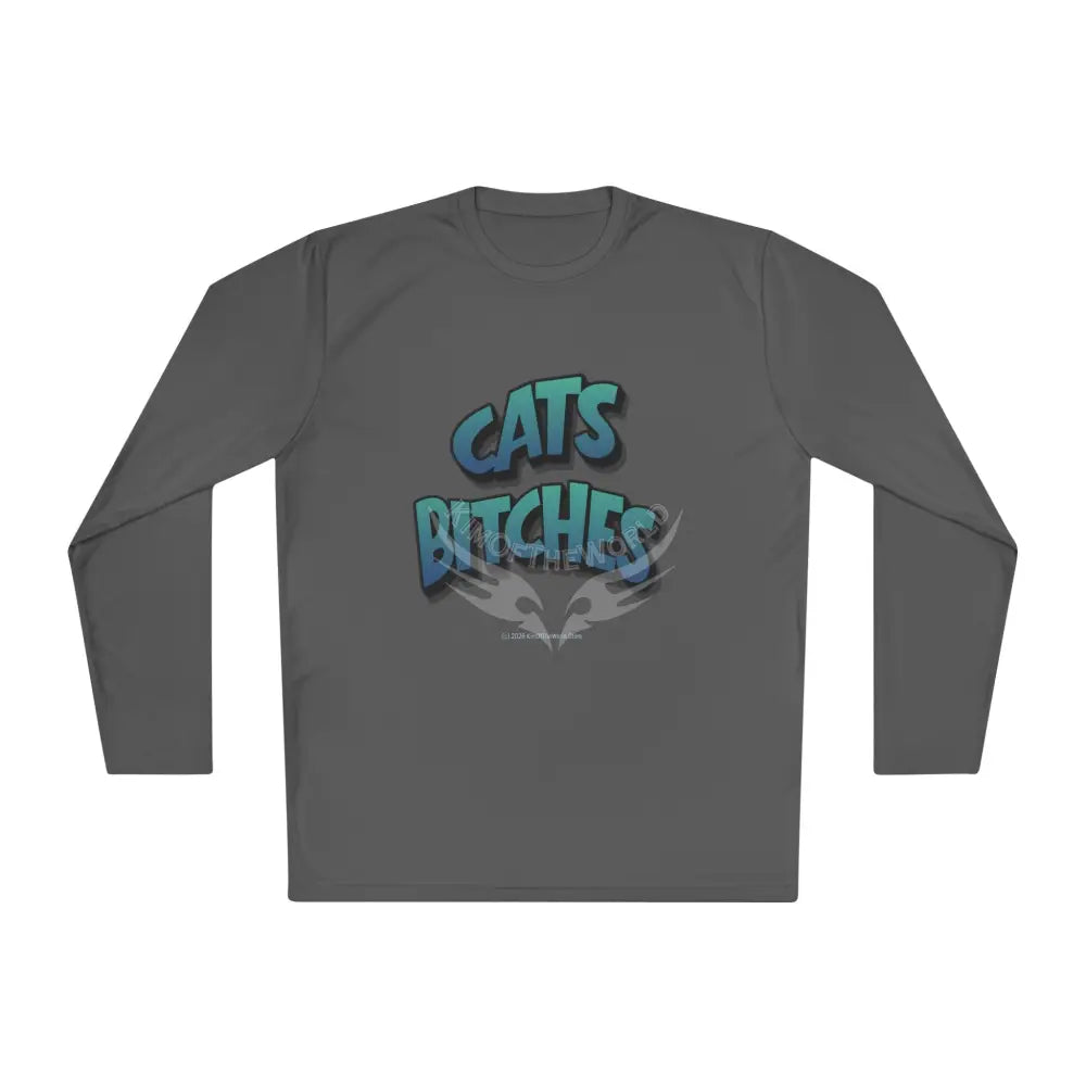 ’Cats Bitches’ - Long Sleeve Tee Cat Lovers Gift Merch - Cat Lady CatDad Iron Grey / XS Long-sleeve