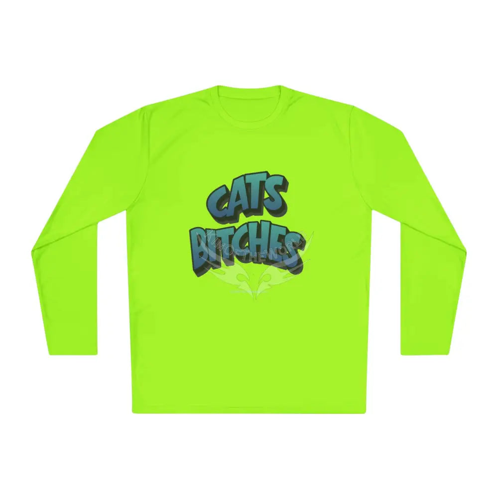 ’Cats Bitches’ - Long Sleeve Tee Cat Lovers Gift Merch - Cat Lady CatDad Lime Shock / XS Long-sleeve