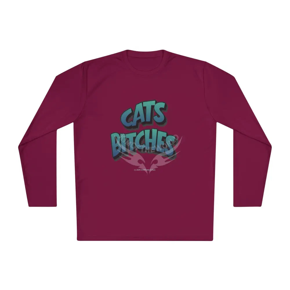 ’Cats Bitches’ - Long Sleeve Tee Cat Lovers Gift Merch - Cat Lady CatDad Maroon / XS Long-sleeve