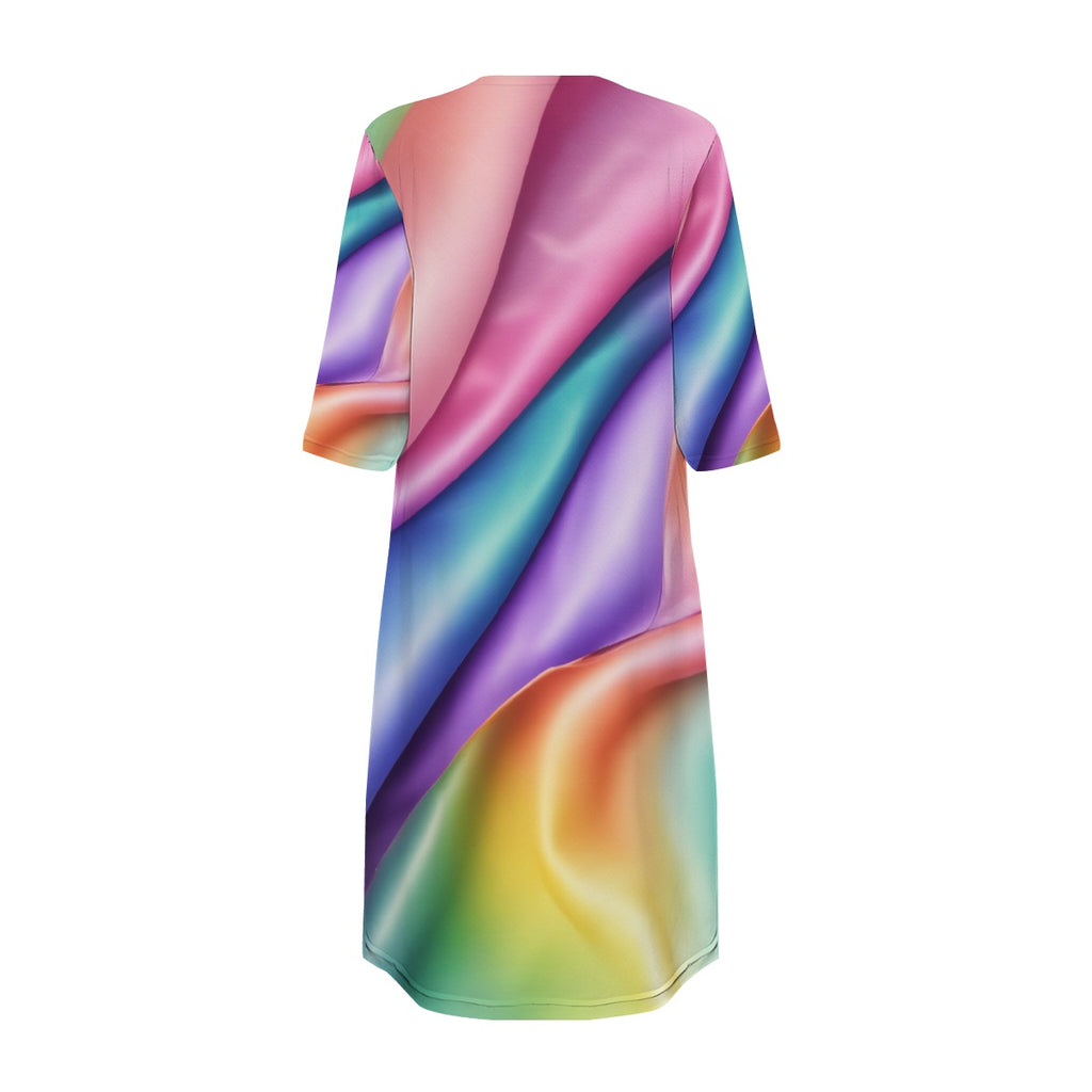Women's Short Sleeve Cape Rainbow
