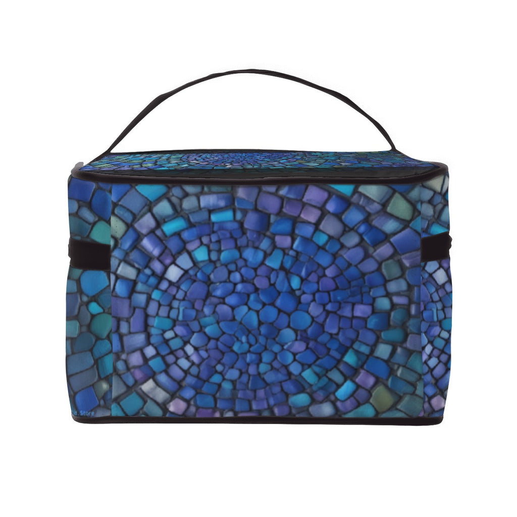 Blue & Green Mermaid Tile Print Portable Mahjong Bag