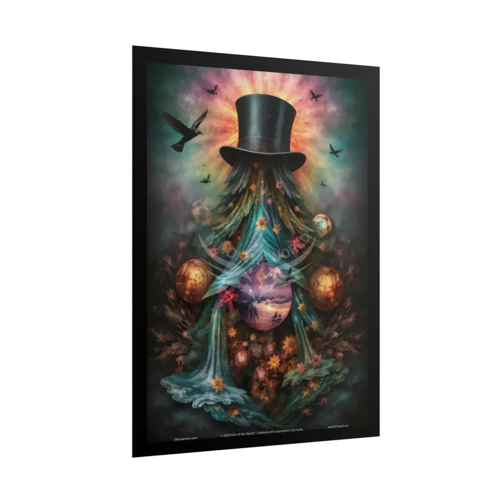 Celestial Gothic Magic Mashup Floral Art Poster — Surreal Blender Sculpture Print Poster