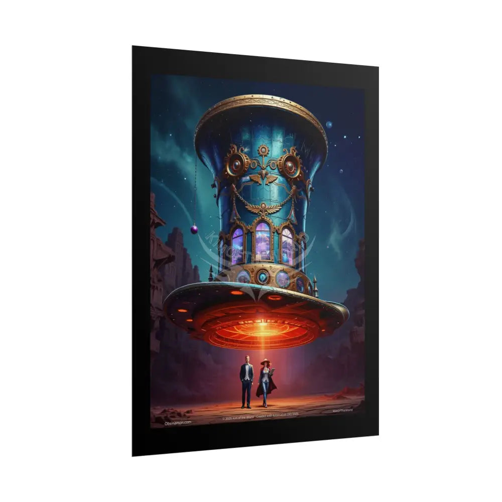 Celestial Gothic Top Hat Floral Art Poster — Surreal Blender Sculpture Print Poster