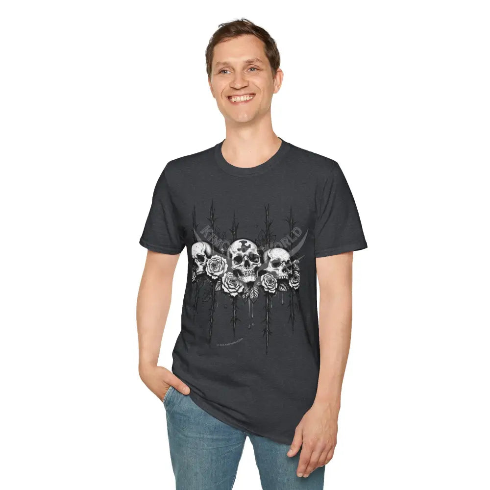 Celtic Skull Tattoo T-Shirt — Celtic Skull Artwork Tee Dark Heather Grey / XS T-Shirt
