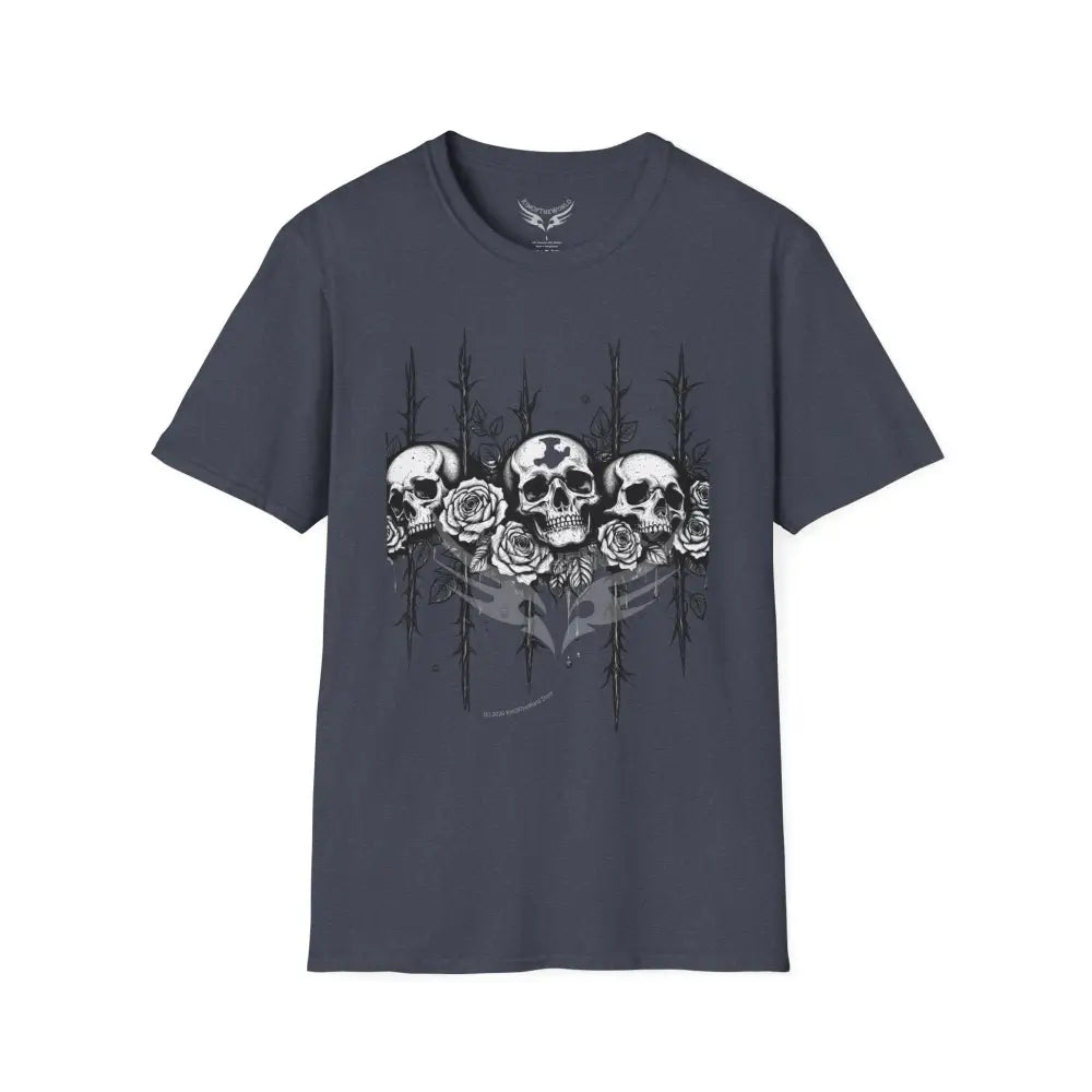 Celtic Skull Tattoo T-Shirt — Celtic Skull Artwork Tee Heather Navy / XS T-Shirt