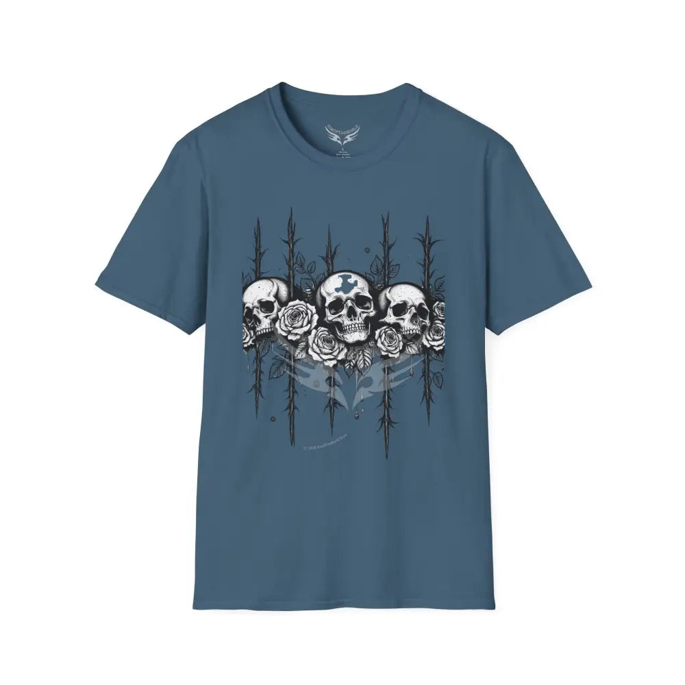 Celtic Skull Tattoo T-Shirt — Celtic Skull Artwork Tee Indigo Blue / S T-Shirt