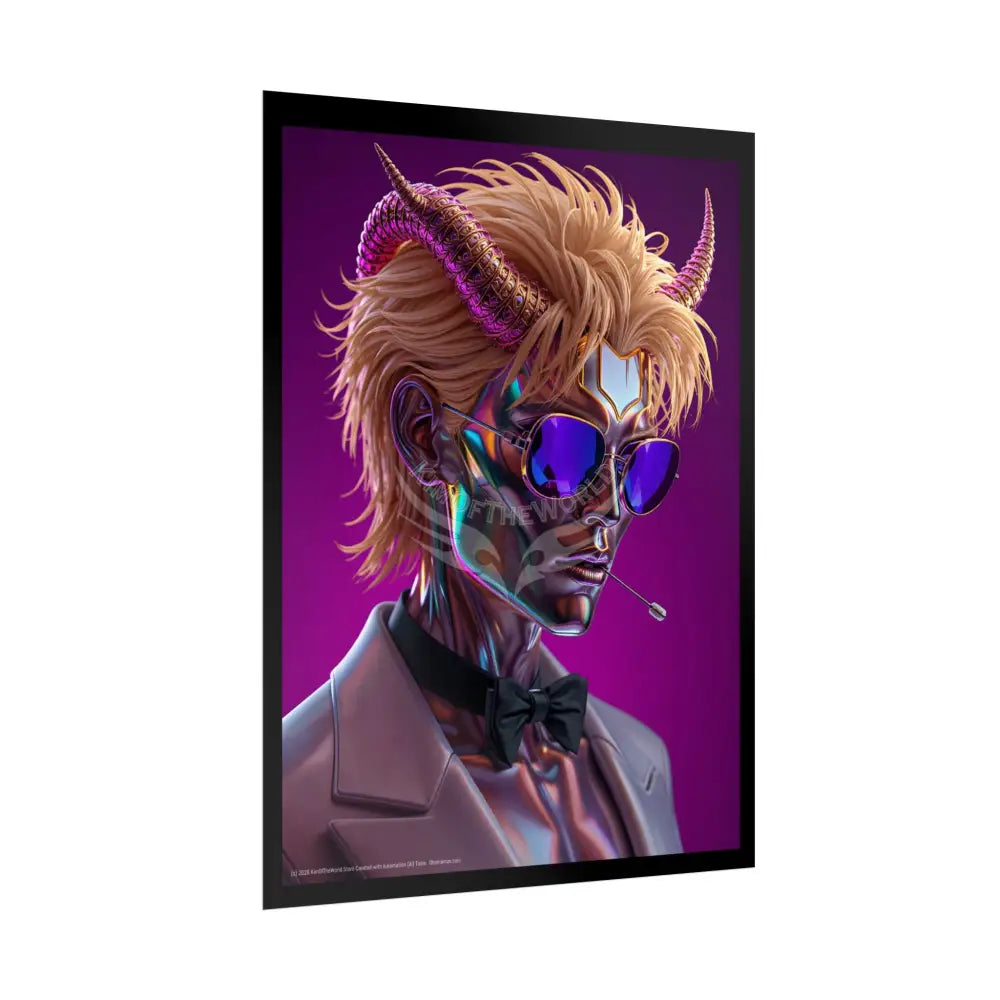 Characters - Vaporwave Trippy Mirror Horned Poster