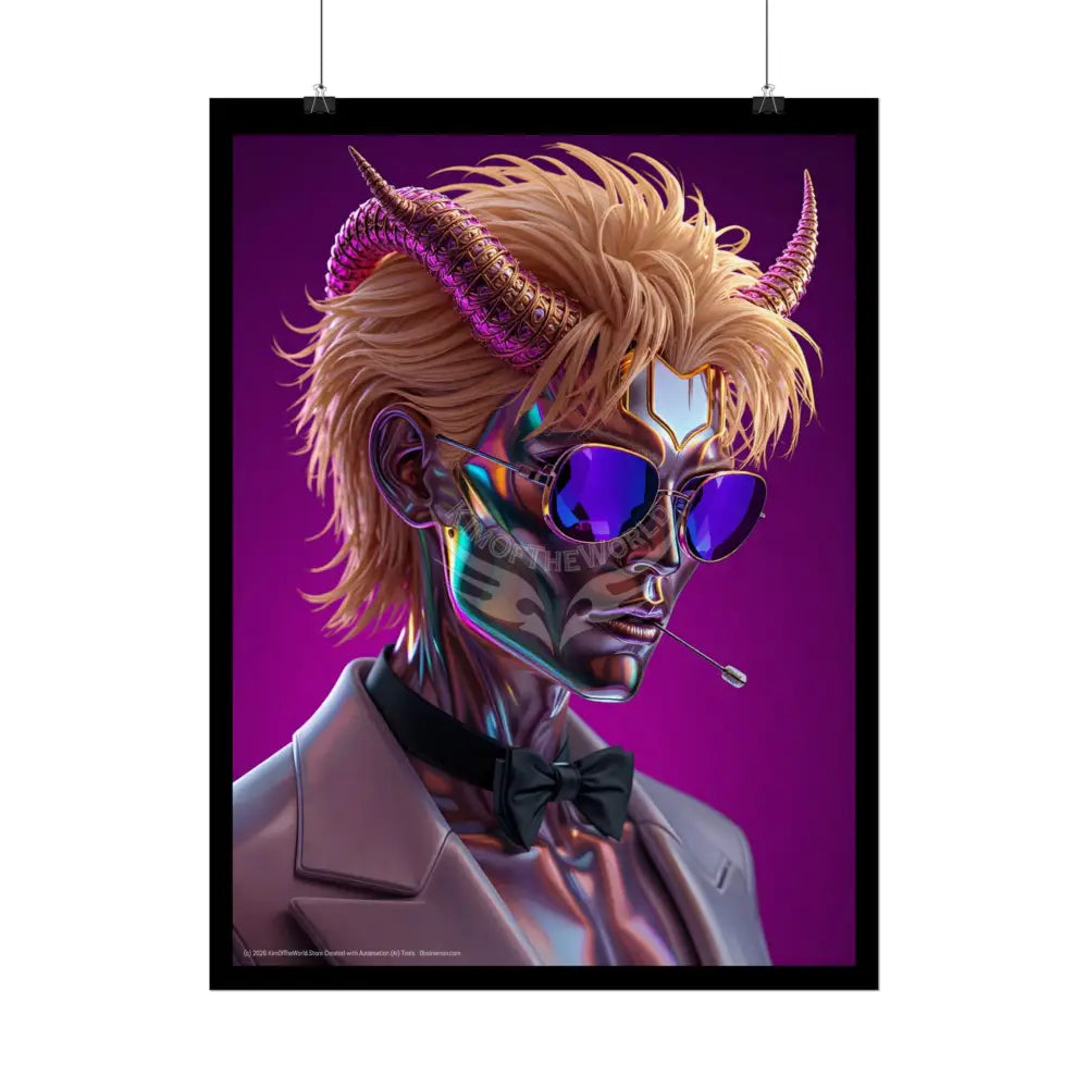 Characters - Vaporwave Trippy Mirror Horned Poster