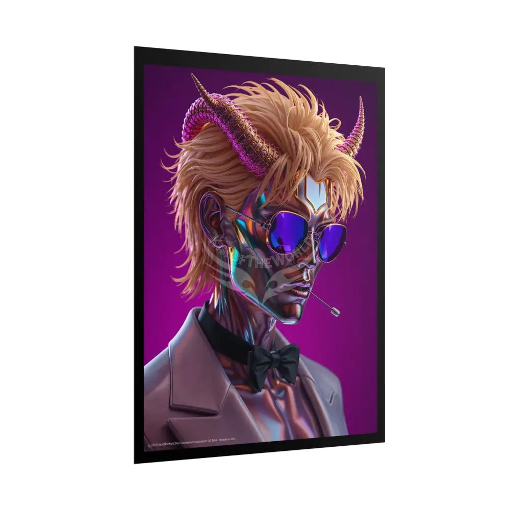 Characters - Vaporwave Trippy Mirror Horned Poster
