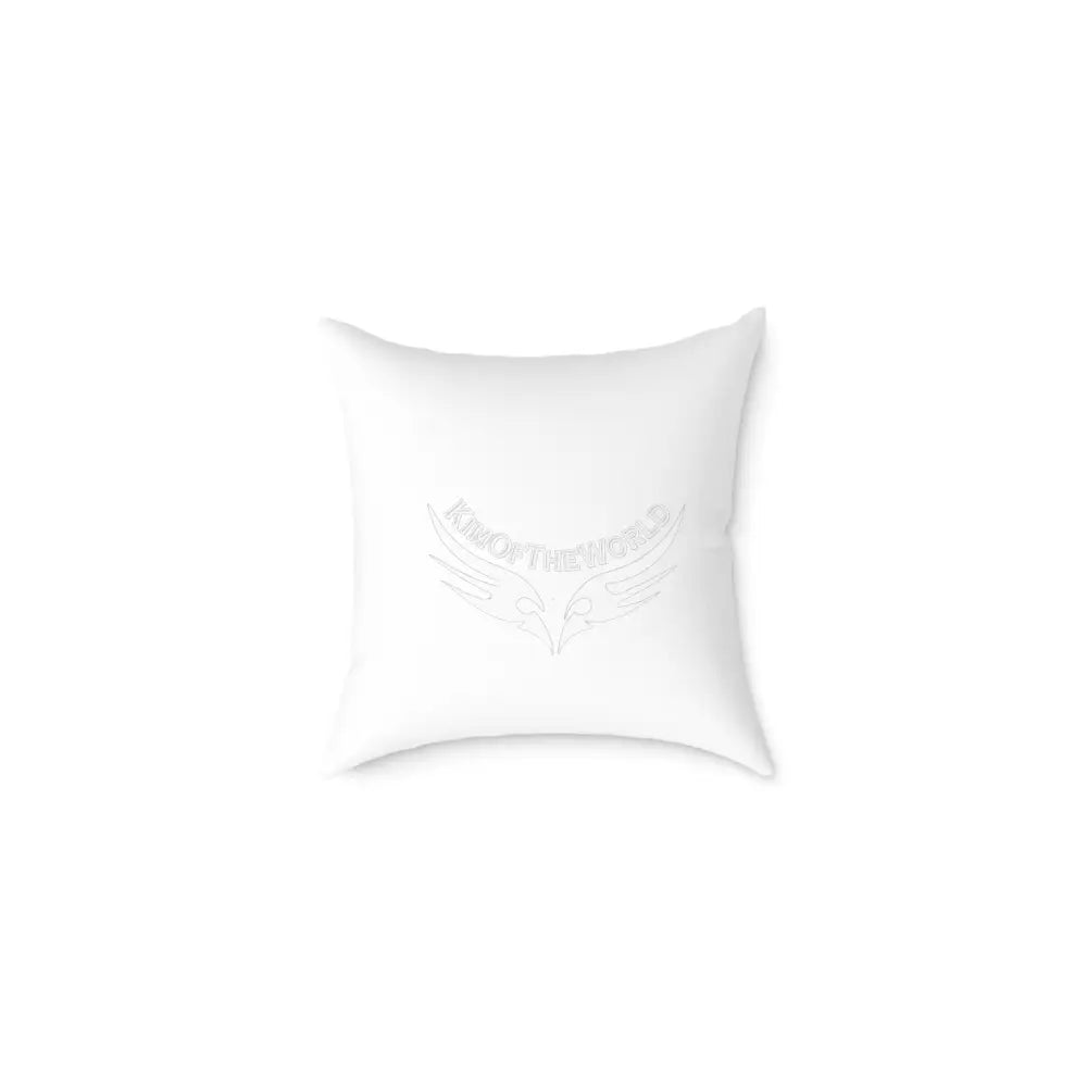 Chic Monochrome Woman Silhouette ’No Label’ Body Lettering Print Square Throw Pillow 16’’ × 16’’ Home Decor