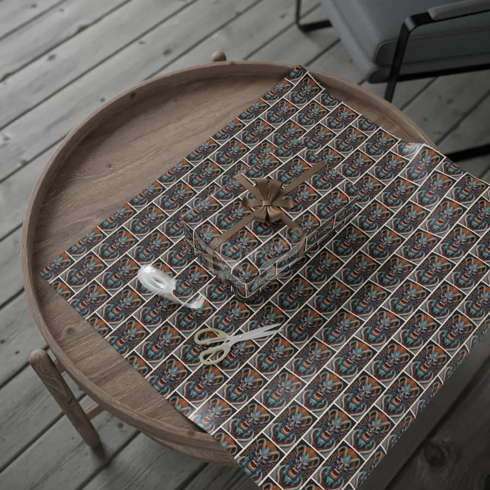 Christmas Krampus Wrapping Paper — Mythic Fae Holiday Horror Pattern Gift Wrap Home Decor