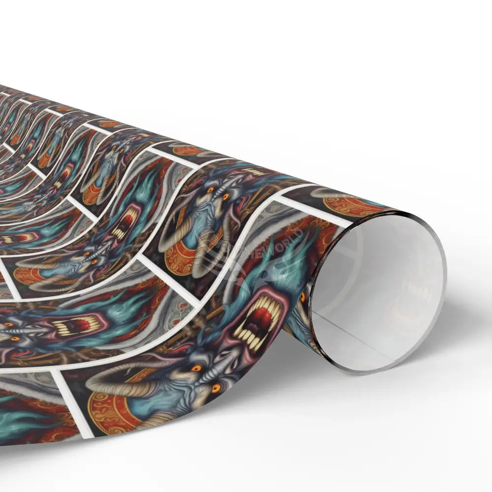 Christmas Krampus Wrapping Paper — Mythic Fae Holiday Horror Pattern Gift Wrap Home Decor