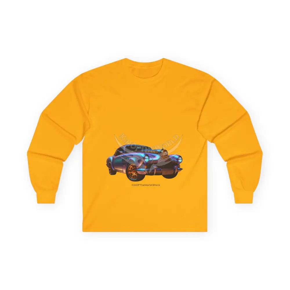 Classic Vintage Car Long Sleeve Tee — Retro Cruiser Graphic Shirt Gold / S Long-sleeve