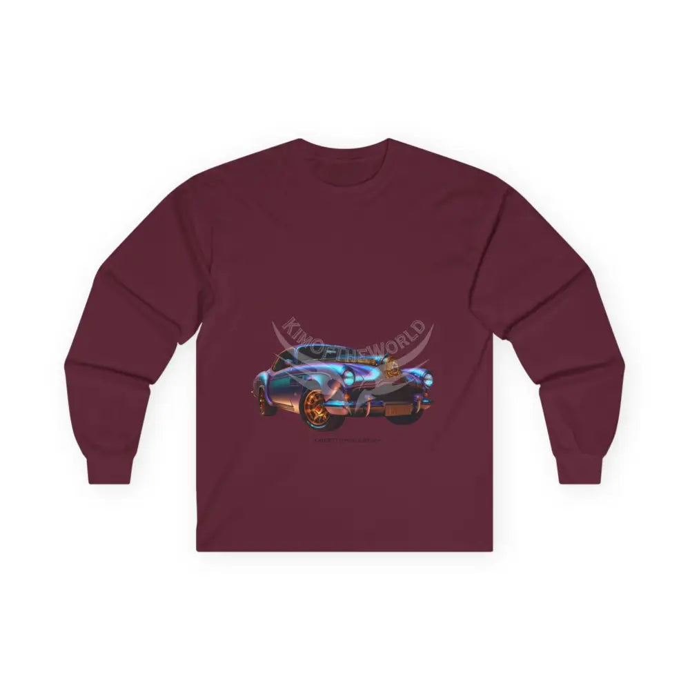 Classic Vintage Car Long Sleeve Tee — Retro Cruiser Graphic Shirt Maroon / S Long-sleeve