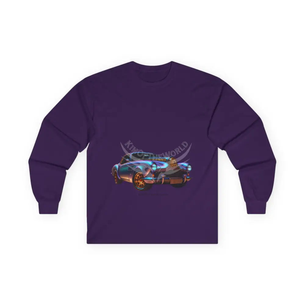Classic Vintage Car Long Sleeve Tee — Retro Cruiser Graphic Shirt Purple / S Long-sleeve