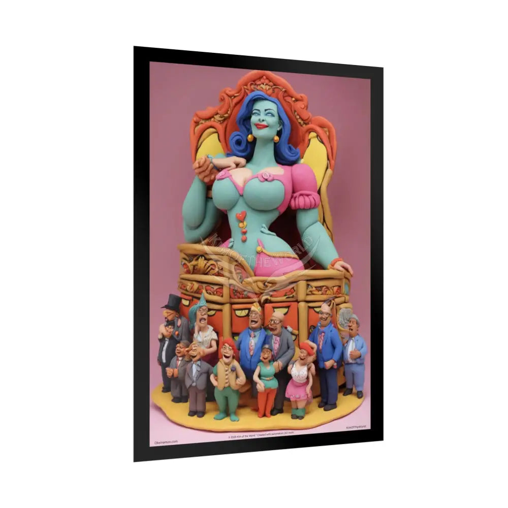 Clay Busty Weirdcore Giant Naughty Lady Art Poster — Jovial Empowered Sculptures (Rolled) Poster