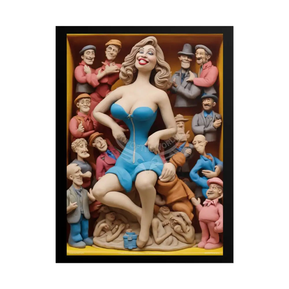 Clay Busty Weirdcore Giant Naughty Lady Art Poster — Jovial Empowered Sculptures (Rolled) 18″ x 24″ (Vertical) / Matte