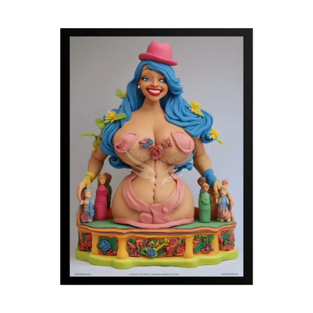 Clay Busty Weirdcore Giant Naughty Lady Art Poster — Jovial Empowered Sculptures (Rolled) 18″ x 24″ (Vertical) / Matte