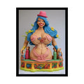 Clay Busty Weirdcore Giant Naughty Lady Art Poster — Jovial Empowered Sculptures (Rolled) 18″ x 24″ (Vertical) / Semi