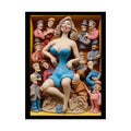 Clay Busty Weirdcore Giant Naughty Lady Art Poster — Jovial Empowered Sculptures (Rolled) 18″ x 24″ (Vertical) / Semi