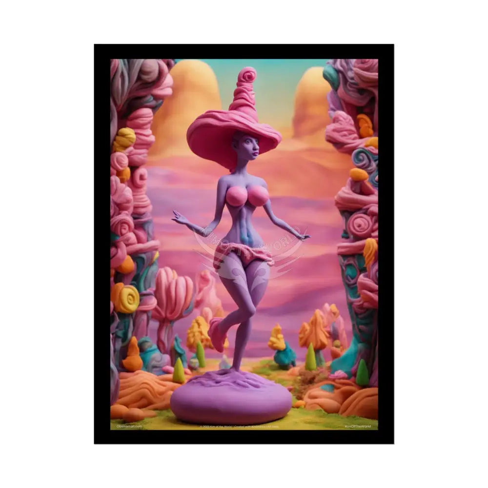 Clay Busty Weirdcore Giant Naughty Lady Art Poster — Jovial Empowered Sculptures (Rolled) 18″ x 24″ (Vertical) / Semi