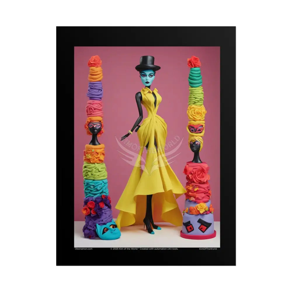 Clay Sculpture Giant Empowered Fashion Lady Tall Girl Fashion Giantess Stiletto Fetish Poster — Art Print 18″ x 24″