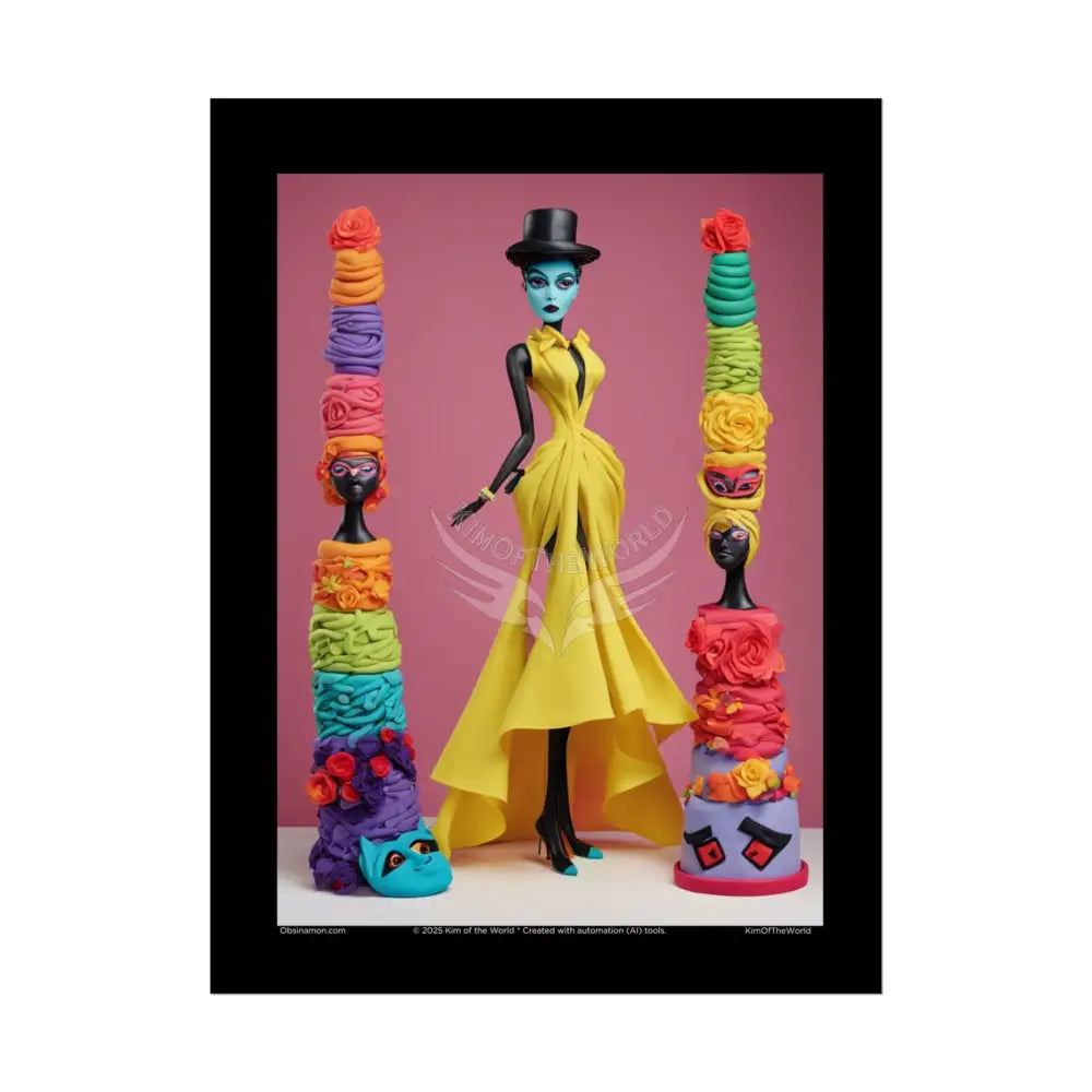 Clay Sculpture Giant Empowered Fashion Lady Tall Girl Fashion Giantess Stiletto Fetish Poster — Art Print 18″ x 24″