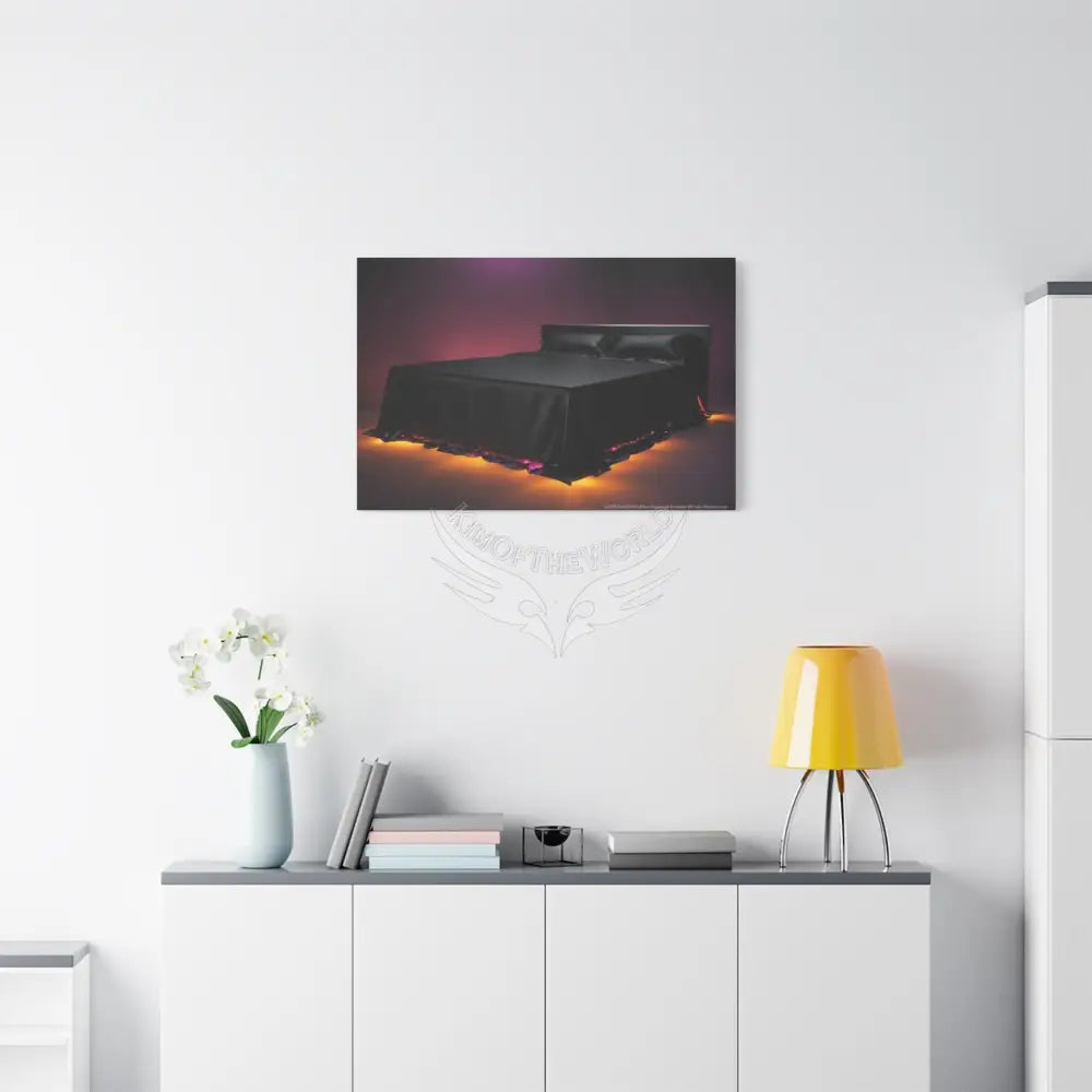 Color Coordinated Black Lit Bed Canvas Prints -- Matte Stretched 1.25’’ Canvas