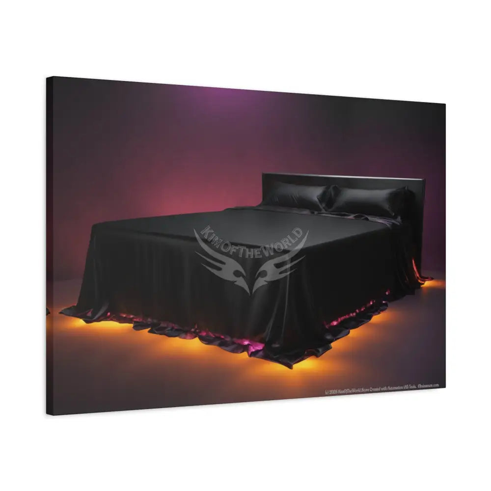 Color Coordinated Black Lit Bed Canvas Prints -- Matte Stretched 1.25’’ Canvas