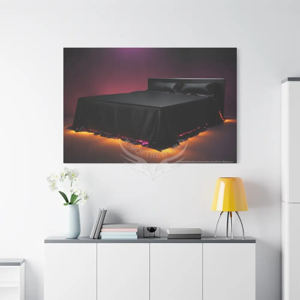 Color Coordinated Black Lit Bed Canvas Prints -- Matte Stretched 1.25’’ Canvas