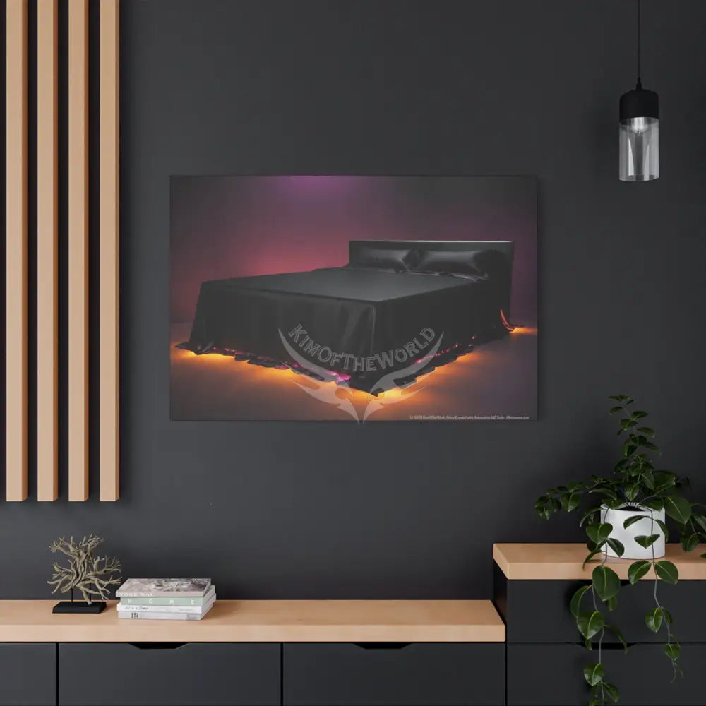 Color Coordinated Black Lit Bed Canvas Prints -- Matte Stretched 1.25’’ Canvas