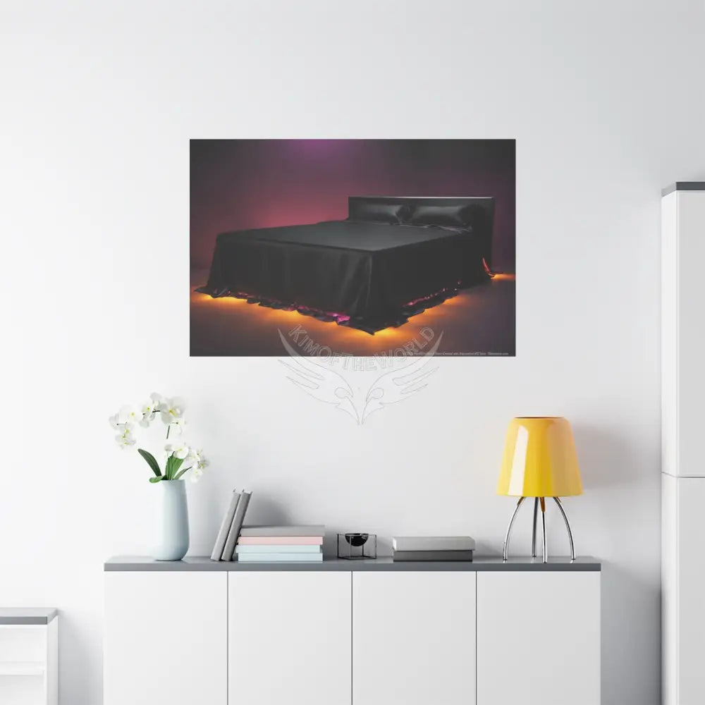 Color Coordinated Black Lit Bed Canvas Prints -- Matte Stretched 1.25’’ Canvas