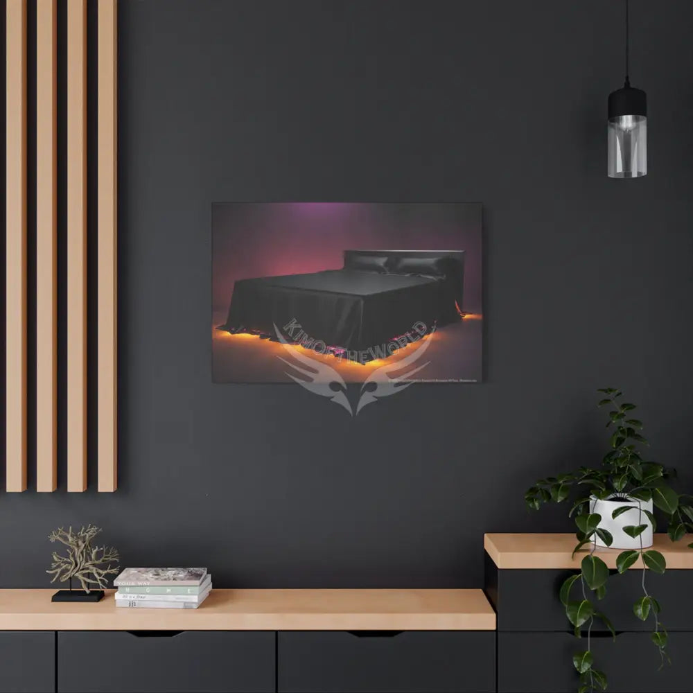 Color Coordinated Black Lit Bed Canvas Prints -- Matte Stretched 1.25’’ Canvas