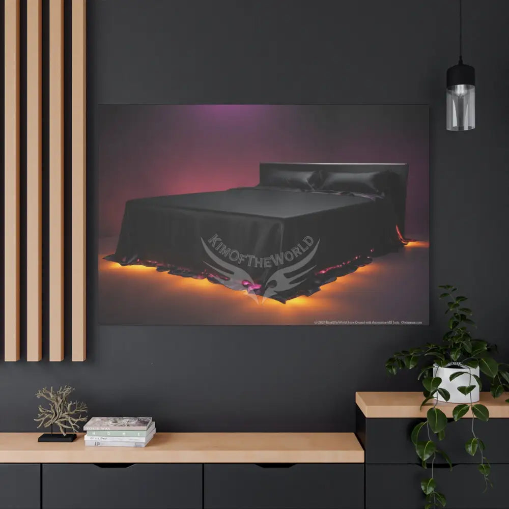 Color Coordinated Black Lit Bed Canvas Prints -- Matte Stretched 1.25’’ Canvas