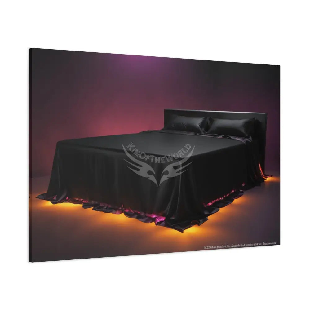 Color Coordinated Black Lit Bed Canvas Prints -- Matte Stretched 1.25’’ Canvas