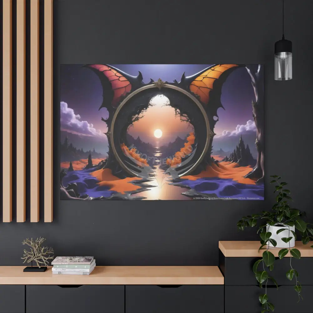 Color Coordinated Fantasy Giant Winter Moon Pastels Canvas Prints -- Oil-Style Matte Stretched 1.25’’ Canvas