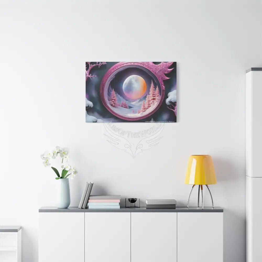 Color Coordinated Fantasy Giant Winter Moon Winter Pastels Canvas Prints -- Oil-Style Matte Stretched 1.25’’ Canvas