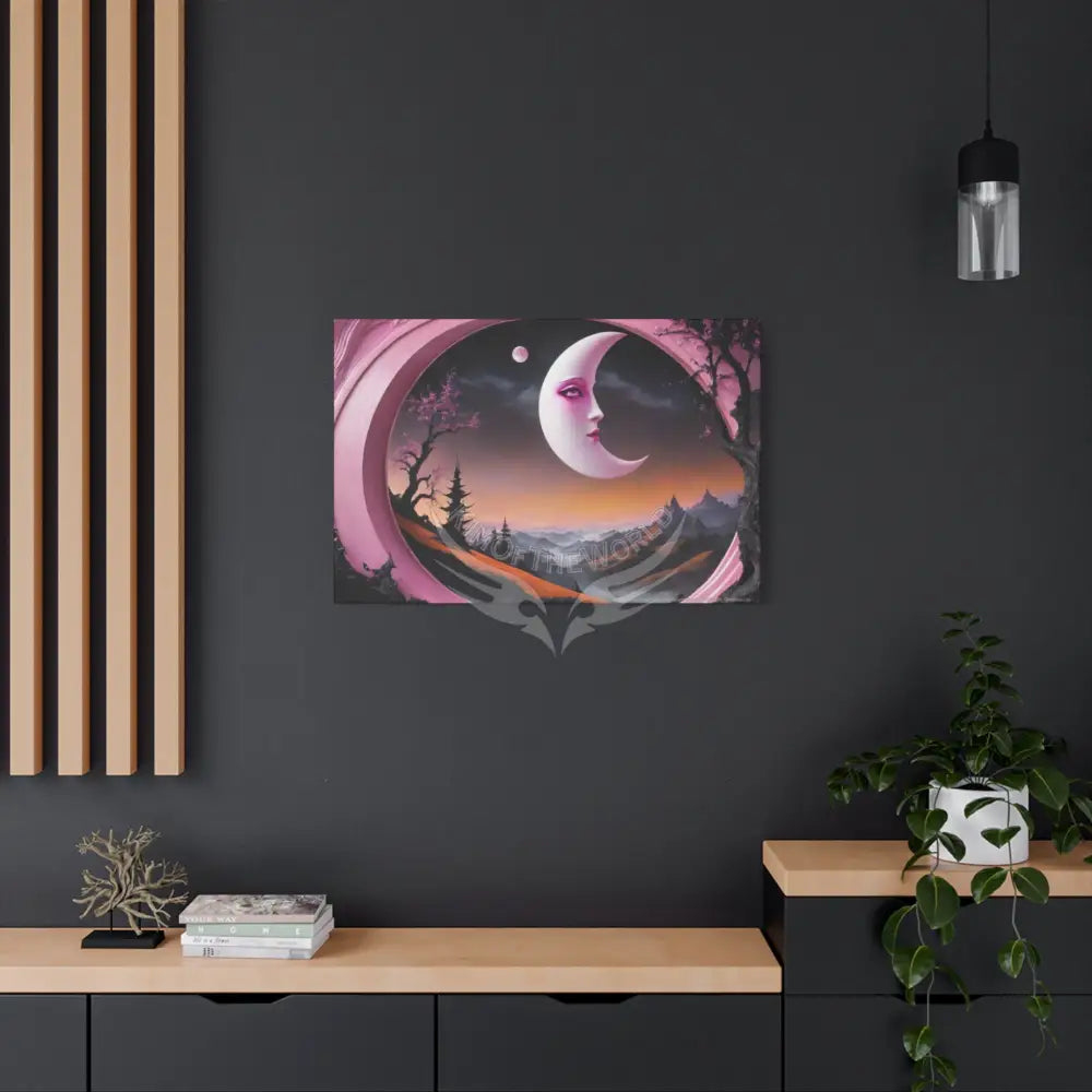 Color Coordinated Fantasy Giant Winter Moon Pastels Canvas Prints -- Oil-Style Matte Stretched 1.25’’ Canvas