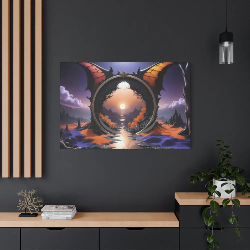 Color Coordinated Fantasy Giant Winter Moon Pastels Canvas Prints -- Oil-Style Matte Stretched 1.25’’ Canvas