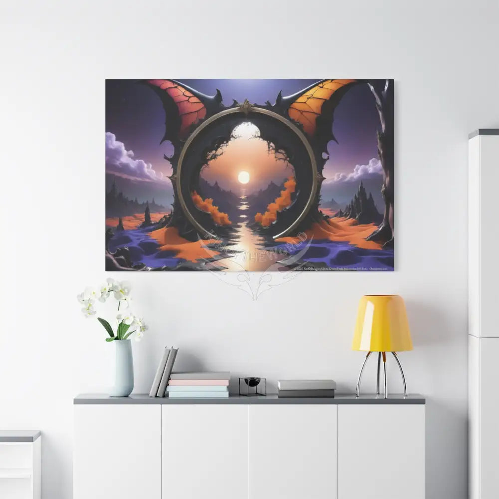 Color Coordinated Fantasy Giant Winter Moon Pastels Canvas Prints -- Oil-Style Matte Stretched 1.25’’ Canvas