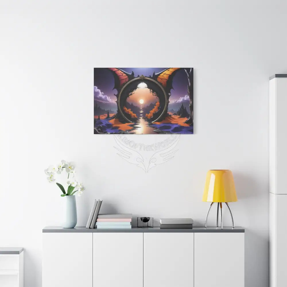 Color Coordinated Fantasy Giant Winter Moon Pastels Canvas Prints -- Oil-Style Matte Stretched 1.25’’ Canvas