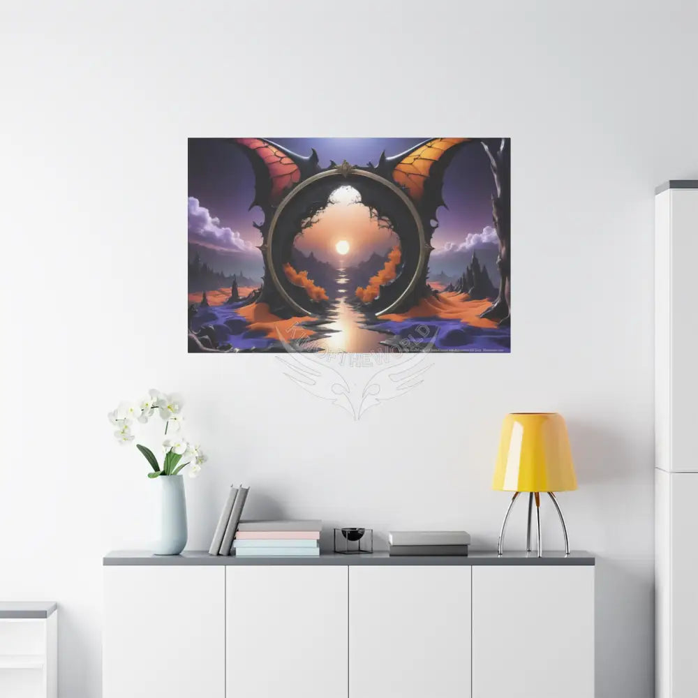 Color Coordinated Fantasy Giant Winter Moon Pastels Canvas Prints -- Oil-Style Matte Stretched 1.25’’ Canvas