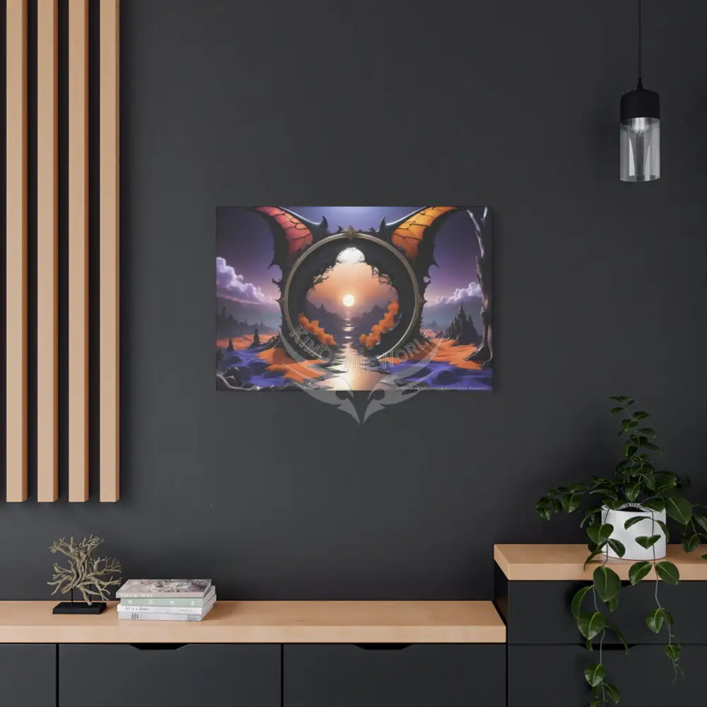Color Coordinated Fantasy Giant Winter Moon Pastels Canvas Prints -- Oil-Style Matte Stretched 1.25’’ Canvas