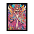 Colorful Anime Tall Girl Naughty Giantess Sexy Skimpy Fashion Fun Stiletto Fetish Poster — 3D Lingerie Stiletto Cat