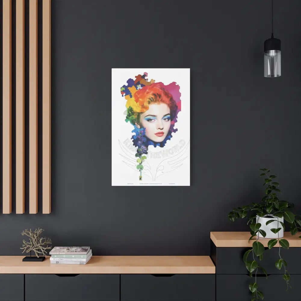 Colorful Artist Paint Lady Portrait Canvas Wall Art — Matte Stretched 1.25’’ 24’’ x 36’’ (Vertical) / 1.25’’ Canvas