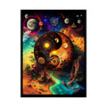 Colorful Artistic Mystic Mashup Scenes Gothic Moon - 3D Yin & Yang rolled Poster 18″ x 24″ (Vertical) / Semi Glossy